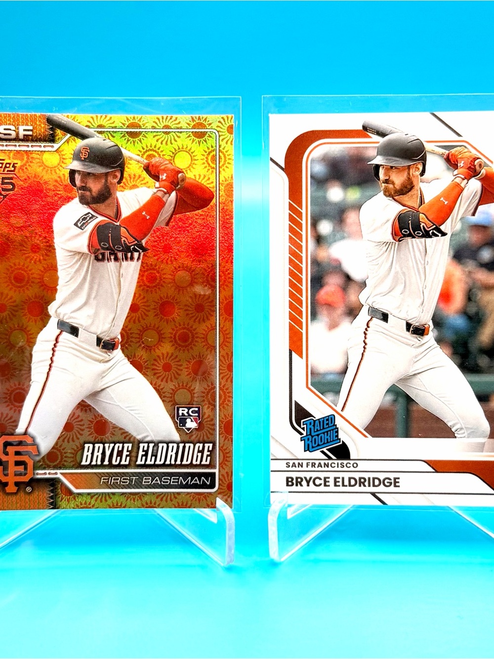 🔥Bryce eldridge Rookie Lot! 🔥Orange Sun Foil Refractor + Rated Rookie! 🤯
